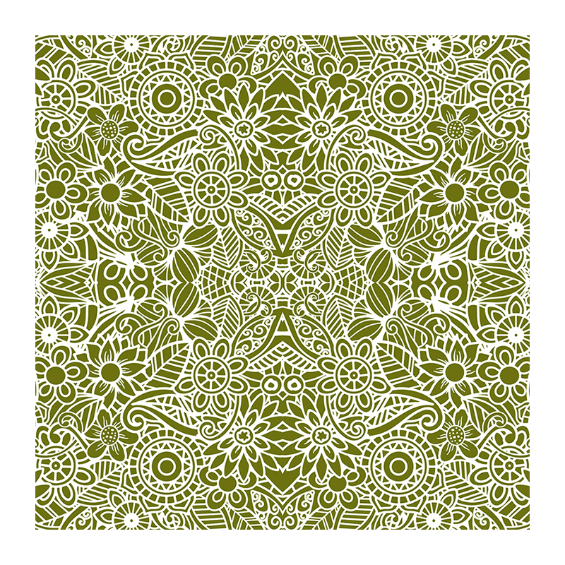 Polymer Clay Transfer Paper - Green Mandala Flower