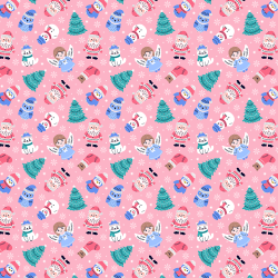 Polymer Clay Transfer Paper - Cute Pink Christmas