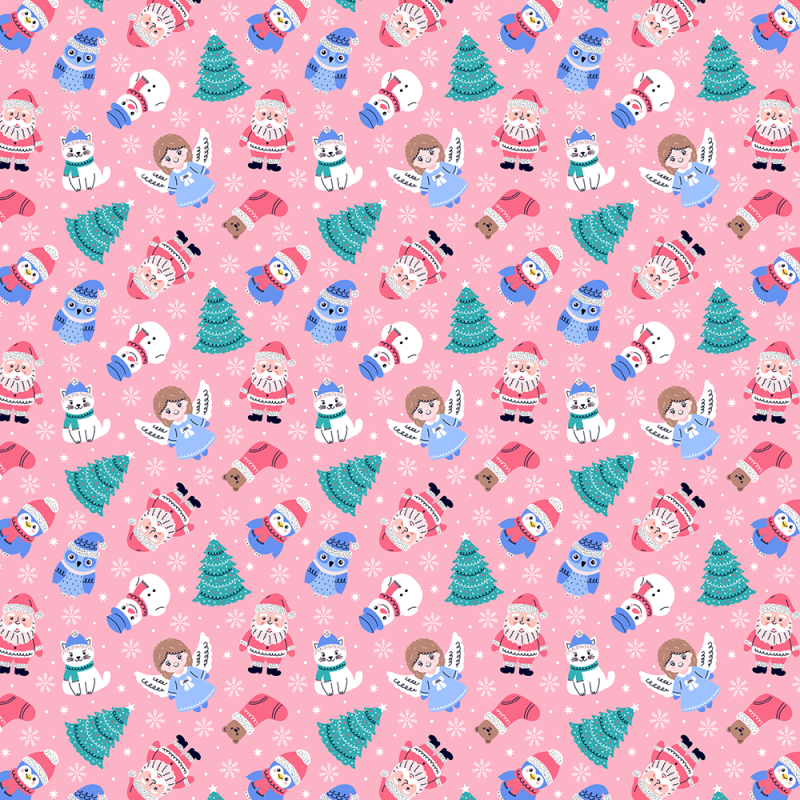 Polymer Clay Transfer Paper - Cute Pink Christmas